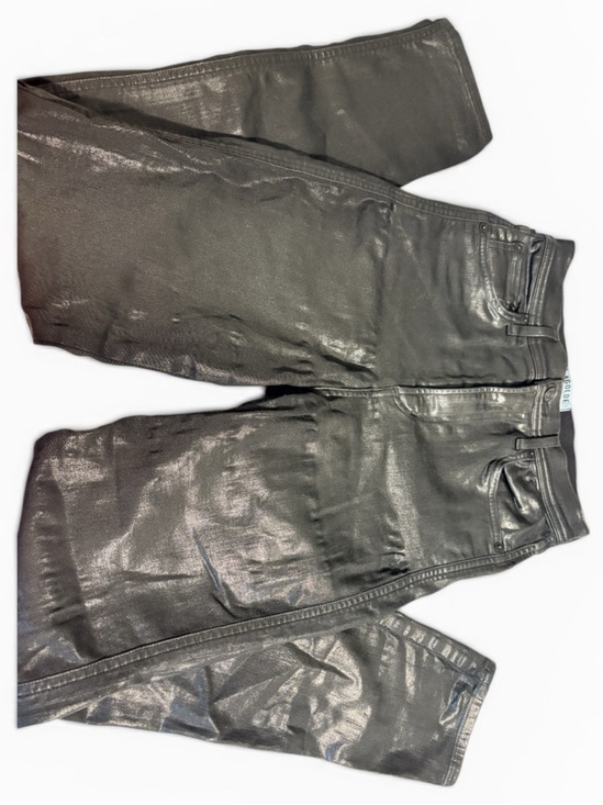 Agolde Denim - AGOLDE Roxanne High Rise Coated Skinny Jeans Black Leatherette 26
